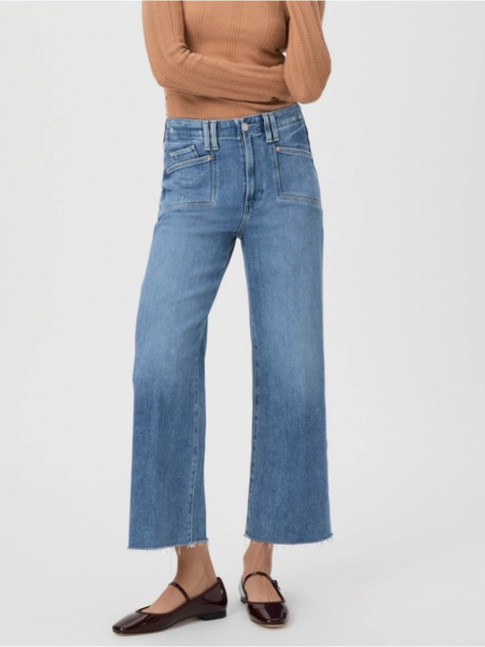 🌅PAIGE Anessa Wide Leg Jean in Sunnie Distressed, 28